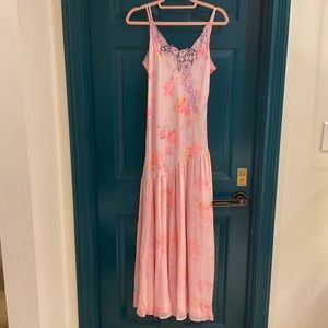LoveShack Fancy Pink Silk Maxi